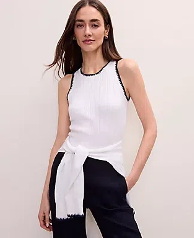 Ann Taylor Tipped Sweater Shell Top In Multi