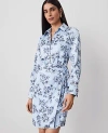 Ann Taylor Toile Collared Wrap Dress In Freesia Blue