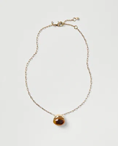 Ann Taylor Tortoise Pendant Necklace In Gold