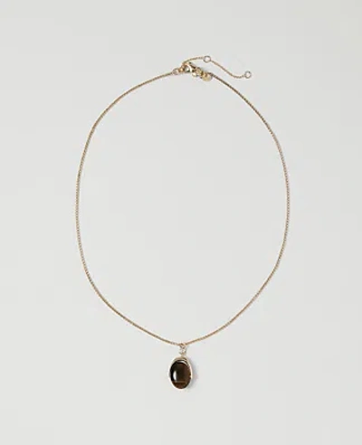 Ann Taylor Tortoise Pendant Necklace In Goldtone