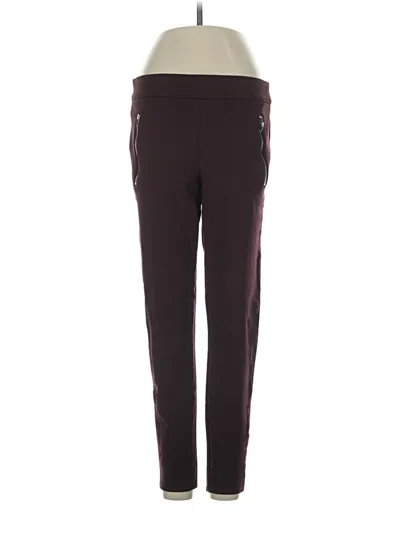 Pre-owned Ann Taylor Track Pants In Burgundy