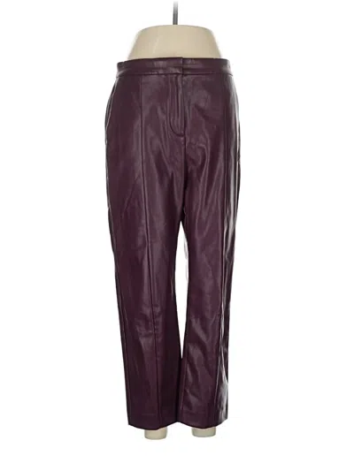 Pre-owned Ann Taylor Track Pants In Burgundy