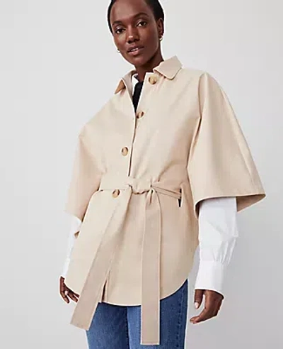 Ann Taylor Trench Poncho In Toasted Oat