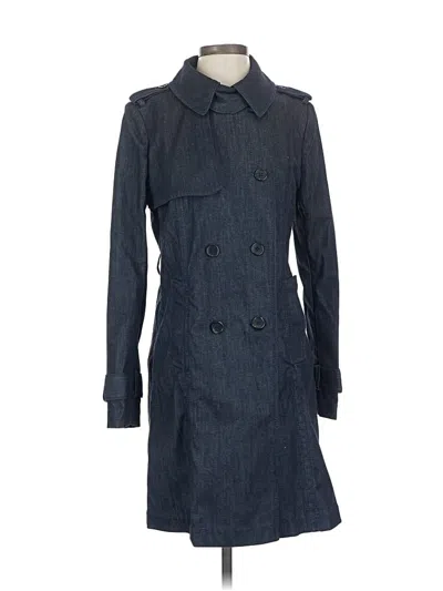 Pre-owned Ann Taylor Trenchcoat In Blue