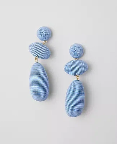 Ann Taylor Triple Drop Thread-wrapped Earrings In Colony Blue
