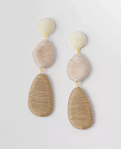 Ann Taylor Triple Drop Thread Wrapped Earrings In Natural
