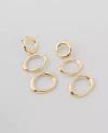 Ann Taylor Triple Loop Drop Earrings In Goldtone