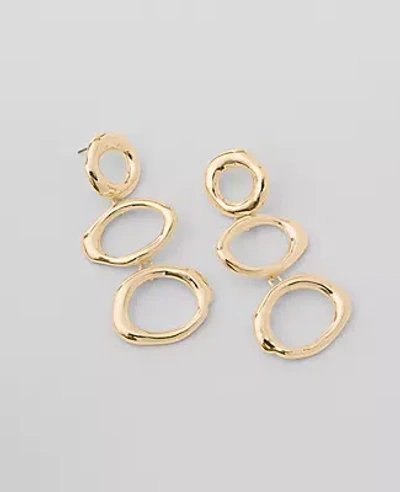 Ann Taylor Triple Loop Drop Earrings In Goldtone