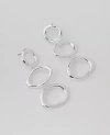 Ann Taylor Triple Loop Drop Earrings In Silvertone