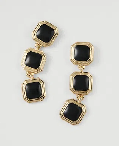 Ann Taylor Triple Stone Drop Earrings In Goldtone