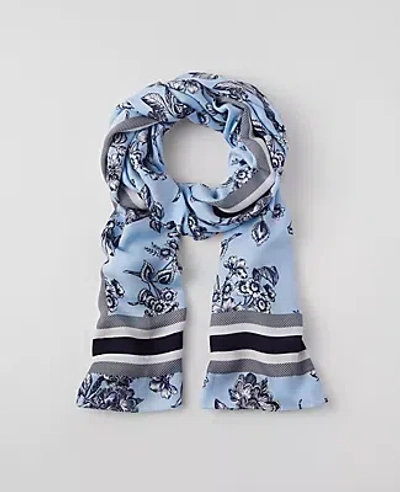 Ann Taylor Tropical Scarf In Freesia Blue