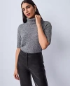 Ann Taylor Turtleneck Elbow Sleeve Sweater Tee In Gray