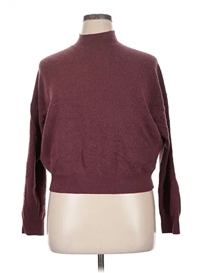 Pre-owned Ann Taylor Turtleneck Sweater In Burgundy