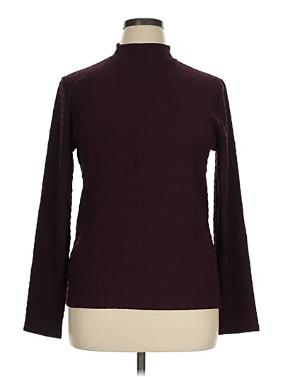 Pre-owned Ann Taylor Turtleneck Sweater In Burgundy