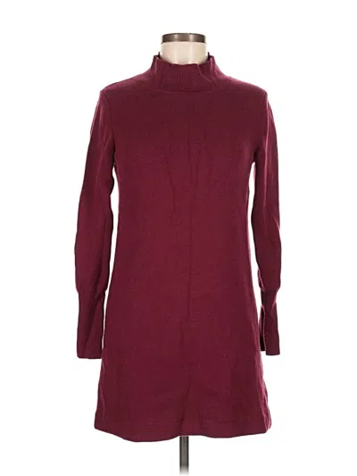 Pre-owned Ann Taylor Turtleneck Sweater In Burgundy
