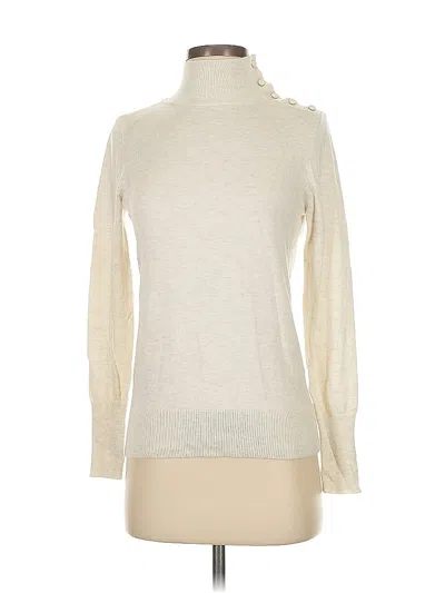 Pre-owned Ann Taylor Turtleneck Sweater In White