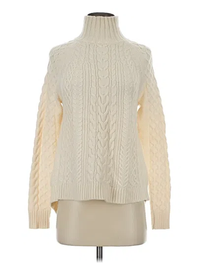 Pre-owned Ann Taylor Turtleneck Sweater In White