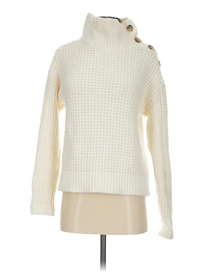 Pre-owned Ann Taylor Turtleneck Sweater In White