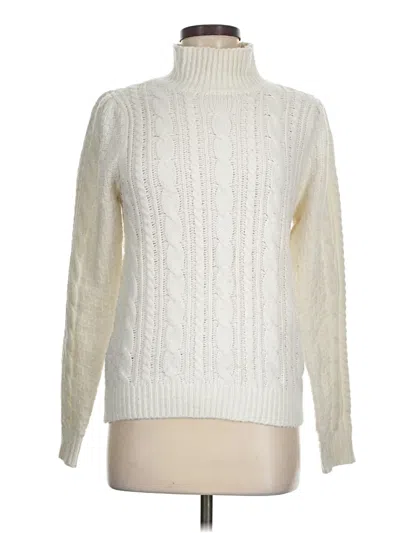 Pre-owned Ann Taylor Turtleneck Sweater In White