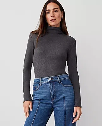 Ann Taylor Turtleneck Top In Heathered Onyx