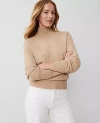 Ann Taylor Turtleneck Wedge Sweater In Camel Melange