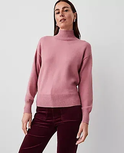 Ann Taylor Turtleneck Wedge Sweater In Foxglove
