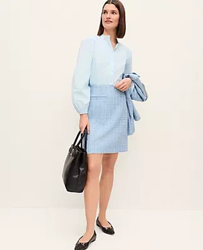 Ann Taylor Tweed A-line Skirt In Blue