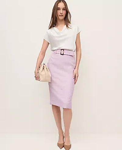 Ann Taylor Tweed Belted Pencil Skirt