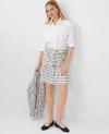Ann Taylor Tweed Button A-line Skirt In Blue Lake