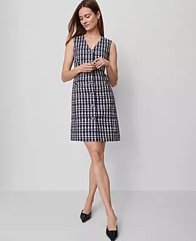 Ann Taylor Tweed Button Shift Dress