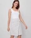 Ann Taylor Tweed Button Wrap Skirt In Multi