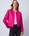 Ann Taylor Tweed Cropped Jacket In Pink