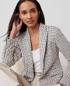 Ann Taylor Tweed Fitted Blazer In Ivory/navy Multi