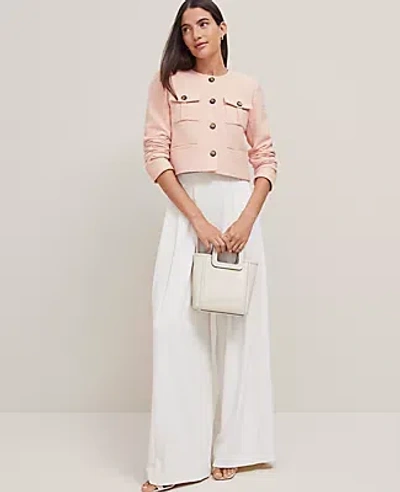 Ann Taylor Tweed Patch Pocket Cropped Jacket