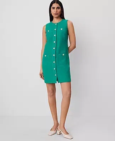 Ann Taylor Tweed Sheath Dress In Shady Glade