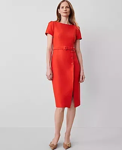 Ann Taylor Tweed Short Sleeve Sheath Dress In Grenadine Punch