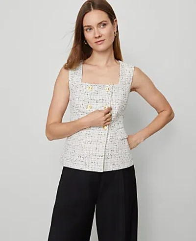 Ann Taylor Tweed Square Neck Vest In Multi