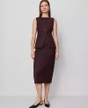 Ann Taylor Twill Column Midi Skirt