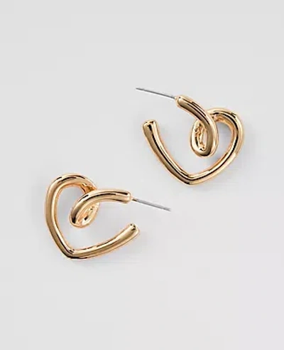 Ann Taylor Twisted Heart Drop Earrings In Gold