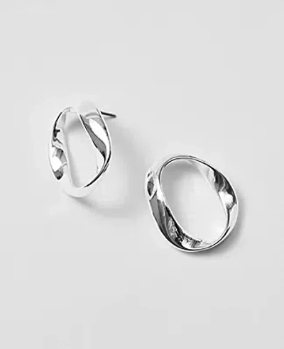 Ann Taylor Twisted Metal Stud Earrings In Silver