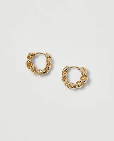 Ann Taylor Twisted Mini Hoop Earrings In Goldtone