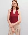 Ann Taylor V-neck Halter Top In Red