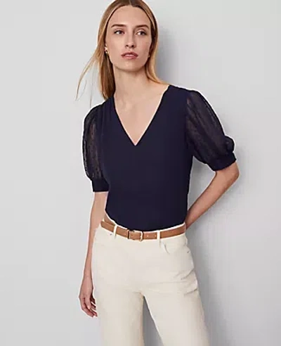 Ann Taylor V-neck Popover Top In Black