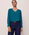 Ann Taylor V-neck Popover Top