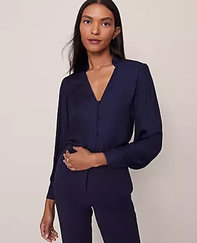 Ann Taylor V-neck Popover Top In Black