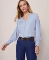 Ann Taylor V-neck Popover Top In Blue