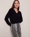 Ann Taylor Cashmere V-neck Sweater In Black