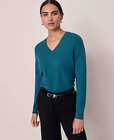 Ann Taylor V-neck Sweater In Blue