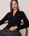 Ann Taylor V-neck Sweater Jacket In Black