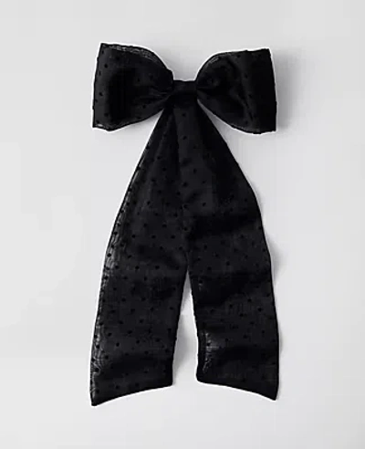 Ann Taylor Velvet Dot Hair Bow In Black
